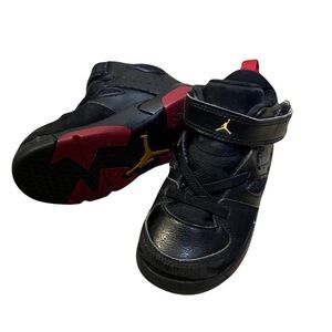 NIKE JORDAN FLIGHT CLUB 91 555330-067 SHOES SIZE 7C TODDLER BLACK RED SNEAKERS